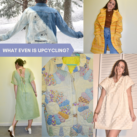 Collection of upcycled coats and dresses for the upcycling blog