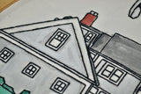 Custom Embroidery and Watercolor House Portrait
