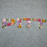 Custom Floral Block Letter Embroidery (Apparel and Hoops)