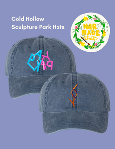 Custom Cold Hollow Sculpture Park Hats for Alex