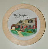 Custom Embroidery and Watercolor House Portrait