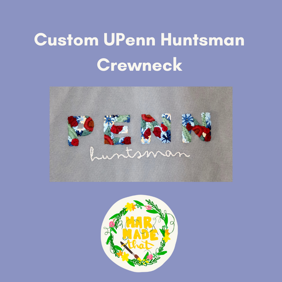 Custom Penn Huntsman Floral Block Letter Crewneck