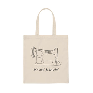 Stitchin' & Bitchin' Canvas Tote Bag