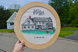 Custom Embroidery and Watercolor House Portrait