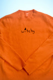 "Witchy" Embroidered Upcycled Crewneck Sweater