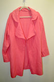 Upcycled Bubblegum Pink Wool Blanket Coat - Zero Waste Sustainable Fashion (Size XL)