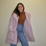 Upcycled Lilac Comforter Blanket Coat - Zero Waste Sustainable Fashion (Size XL) - Holiday Gift