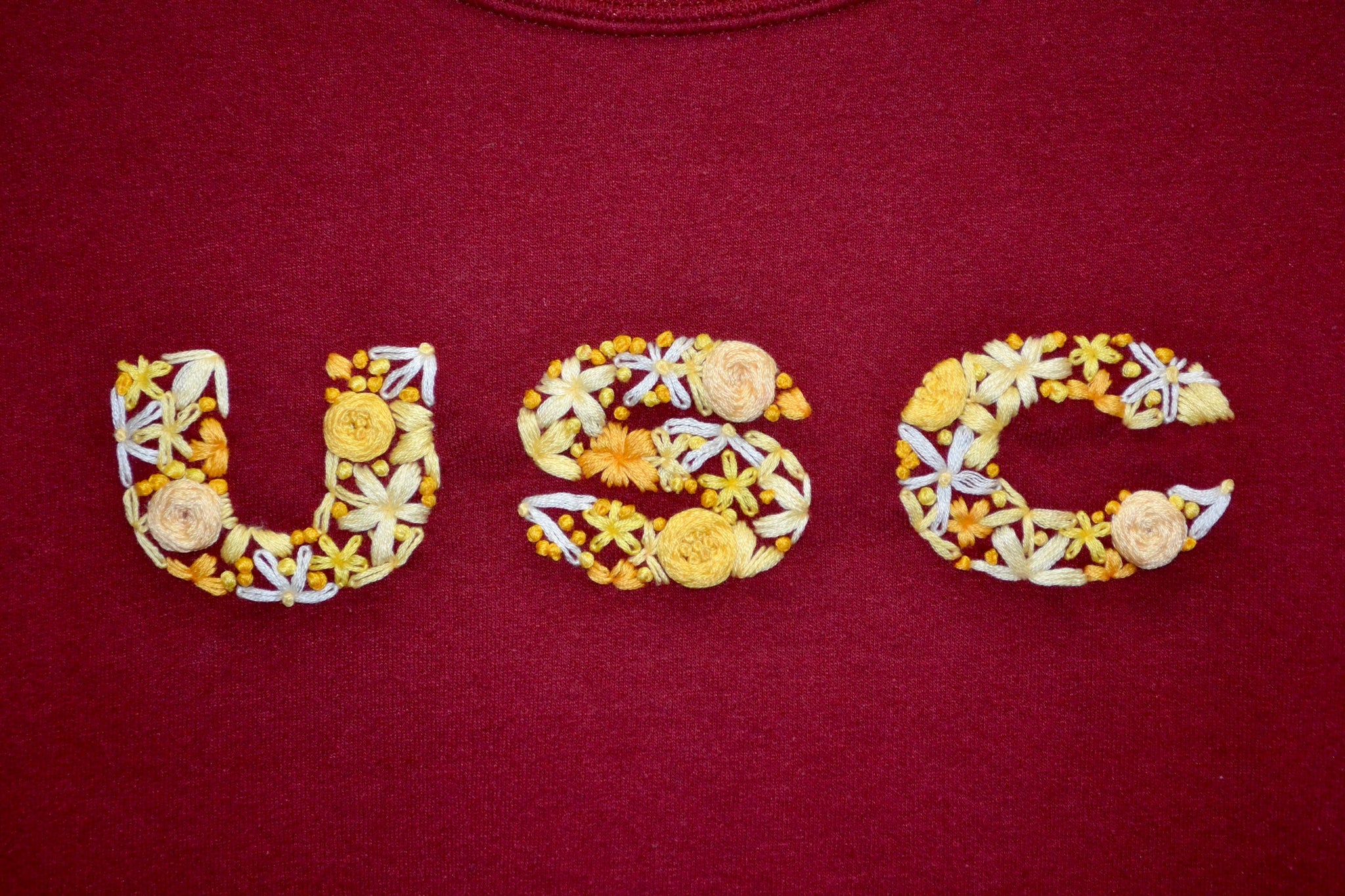 CUSTOMIZABLE Floral University Embroidered Crewneck/Hoodie