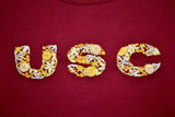 Custom Floral Block Letter Embroidery (Apparel and Hoops)