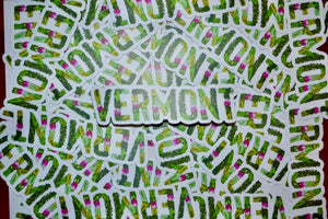 Vermont Floral Block Letter Sticker